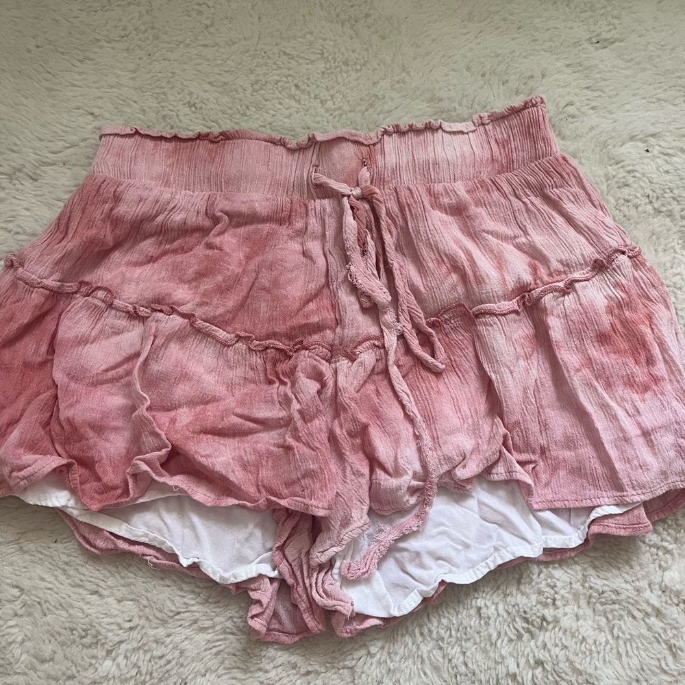 Altar’d State Pink Ruffled Shorts